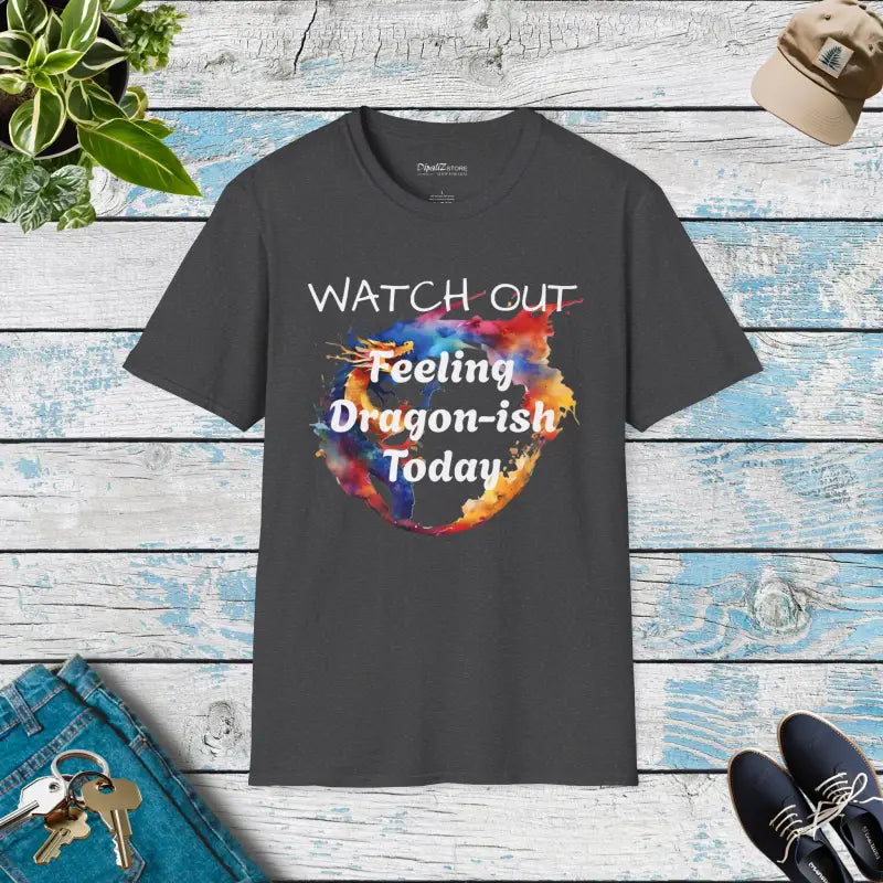 Unleash your Inner Dragon with our Softstyle Watch out Tee - Dark Heather / s T-shirt