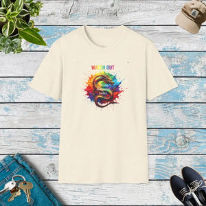 Feeling Dragonish Today Watch out Unisex Softstyle T-shirt - Natural / s - T-shirts