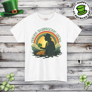 Feeling Shamrockin Lucky Tee Heavy Cotton St Patricks Day - Dipaliz - T-shirts