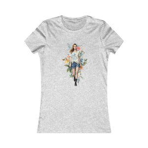 Woman Walking Confidently Tee - Airlume Ringspun Cotton - Dipaliz - s / Athletic Heather - T-shirts