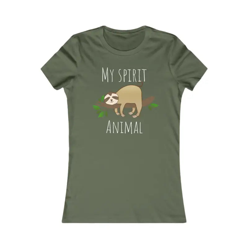 Femme Sloth Tee - your Comfy Trendy Spirit Animal Style - s / Military Green T-shirt