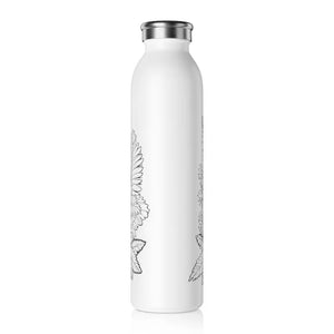 Slim Water Bottle - Ferns Nature Design - Dipaliz - 20oz / White - Bottles