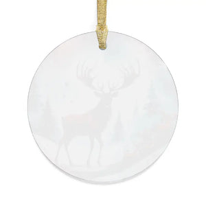 Reindeer Acrylic Ornaments - Festive Gold Ribbon Decor - Dipaliz - Holiday