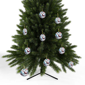 Reindeer Acrylic Ornaments - Festive Gold Ribbon Decor - Dipaliz - Holiday