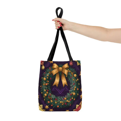 Get Festive with the Christmas Wreath Aop Tote Bag! - Bags