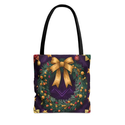 Get Festive with the Christmas Wreath Aop Tote Bag! - Bags