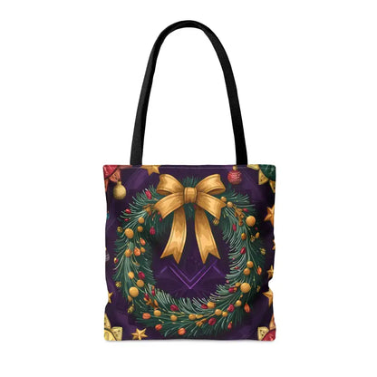 Get Festive with the Christmas Wreath Aop Tote Bag! - Bags