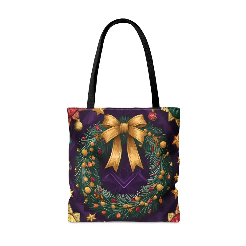 Get Festive with the Christmas Wreath Aop Tote Bag! - Bags