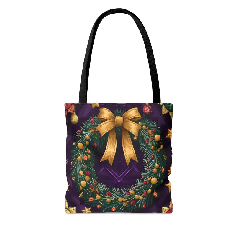 Get Festive with the Christmas Wreath Aop Tote Bag! - Bags