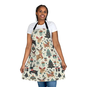 Festive Apron with Tie-back Closure and Sewn-in Care Label - Dipaliz - Aprons