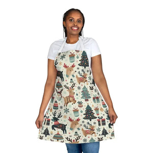 Festive Apron with Tie-back Closure and Sewn-in Care Label - Dipaliz - Aprons