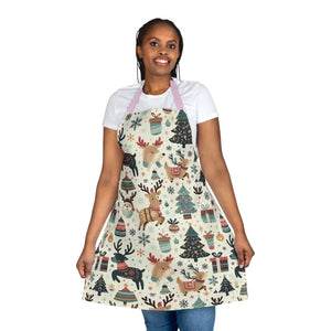 Festive Apron with Tie-back Closure and Sewn-in Care Label - Dipaliz - Aprons