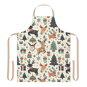 Festive Apron with Tie-back Closure and Sewn-in Care Label - Dipaliz - one Size / Beige - Aprons