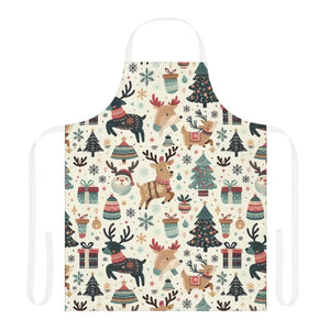 Festive Apron with Tie-back Closure and Sewn-in Care Label - Dipaliz - one Size / White - Aprons
