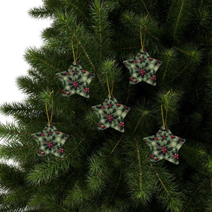 Festive Ceramic Ornaments Featuring Holly Leaves - Dipaliz - Holiday