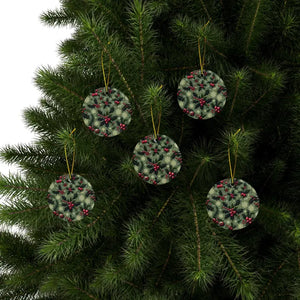 Festive Ceramic Ornaments Featuring Holly Leaves - Dipaliz - Holiday