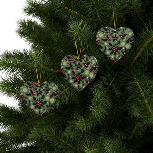 Festive Ceramic Ornaments Featuring Holly Leaves - Dipaliz - Holiday