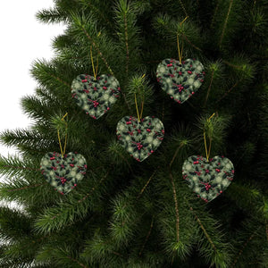 Festive Ceramic Ornaments Featuring Holly Leaves - Dipaliz - Holiday
