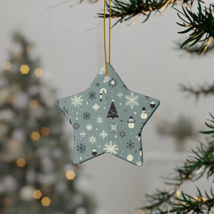 Festive Ceramic Ornaments Christmas Tree Designs Holiday Season Dipaliz - Star / 1 Pc / one Size