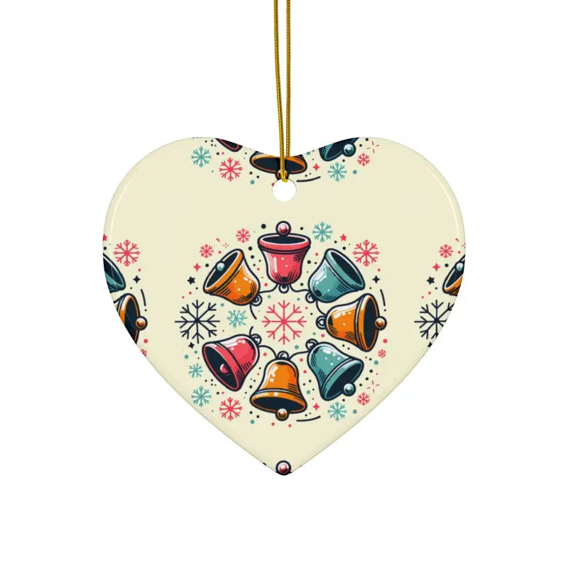 Festive Christmas Bells in Stylish Shapes for your Holiday Decor - Heart / 3 Pcs / one Size Home