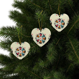 Festive Christmas Bells in Stylish Shapes - Ceramic Holiday Decor Set - Ornaments