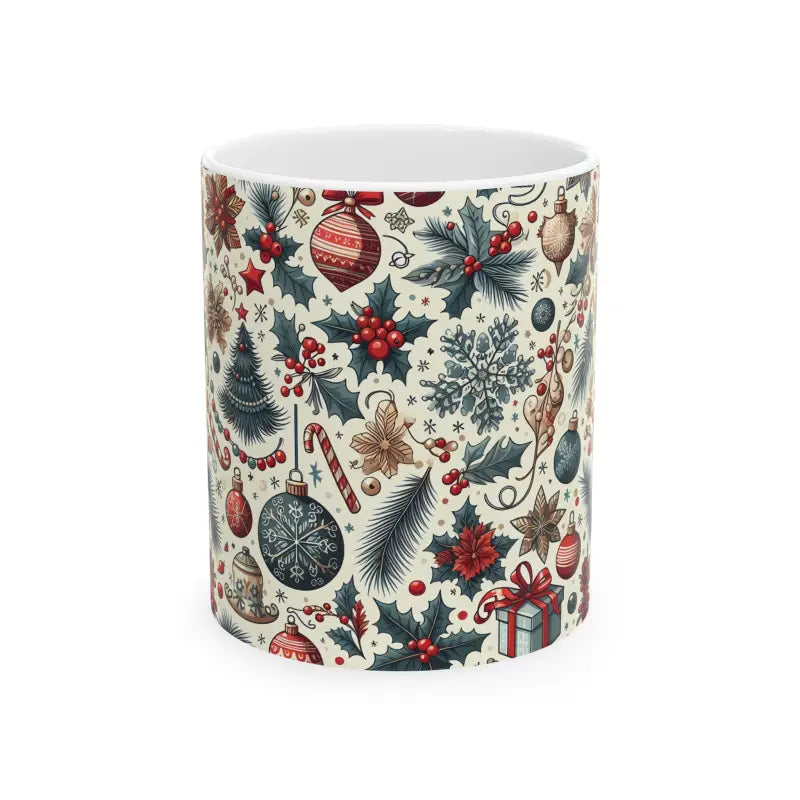 Festive Christmas Pattern Ceramic Mug for Cozy Sips