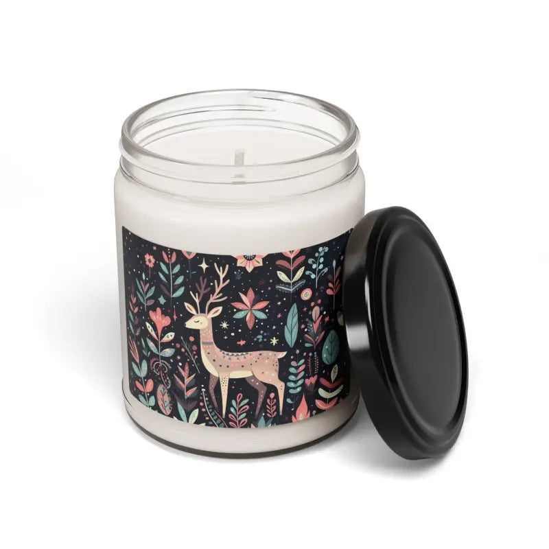 Festive Christmas Reindeer Scented Soy Candle 9oz - Home Decor