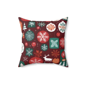Christmas Snowflakes Spun Polyester Square Pillow - Dipaliz - Throw Pillows