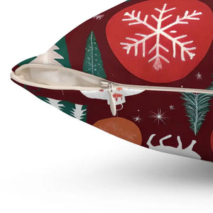 Christmas Snowflakes Spun Polyester Square Pillow - Dipaliz - Throw Pillows