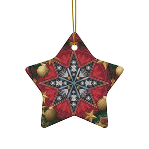 Festive Christmas Star Ornaments Durable Ceramic Holiday Decor Dipaliz - 1 Pc / one Size