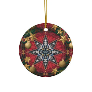 Festive Christmas Star Ornaments Durable Ceramic Holiday Decor Dipaliz - Circle / 5 Pcs / one Size