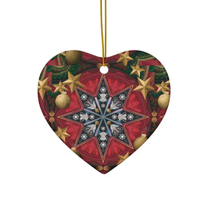 Festive Christmas Star Ornaments Durable Ceramic Holiday Decor Dipaliz - Heart / 10 Pcs / one Size