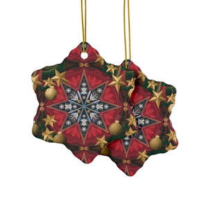 Festive Christmas Star Ornaments Durable Ceramic Holiday Decor Dipaliz