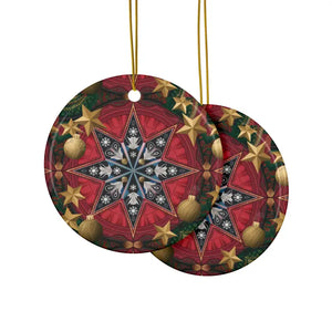 Festive Christmas Star Ornaments Durable Ceramic Holiday Decor Dipaliz