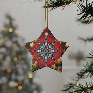 Festive Christmas Star Ornaments Durable Ceramic Holiday Decor Dipaliz