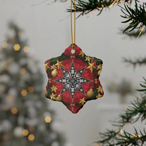Festive Christmas Star Ornaments Durable Ceramic Holiday Decor Dipaliz