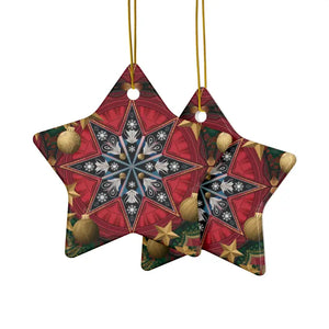 Festive Christmas Star Ornaments Durable Ceramic Holiday Decor Dipaliz