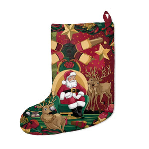 Christmas Stockings - Santa Claus Style Twill Ribbon Hanging - Dipaliz - one Size - Holiday