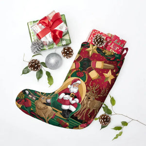 Christmas Stockings - Santa Claus Style Twill Ribbon Hanging - Dipaliz - one Size - Holiday