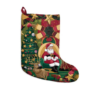 Christmas Stockings - Santa Claus Style Twill Ribbon Hanging - Dipaliz - one Size - Holiday