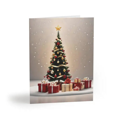 Deck the Halls with Festive Christmas Tree Greeting Cards - 8 Pcs / Matte / 4.25” x 5.5” Paper Products