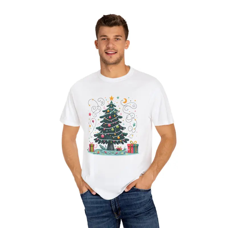 Cozy Up in the Festive Comfort Colors Christmas Tree Tee - T-shirt