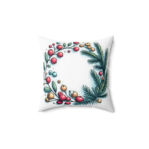 Spruce & Berries Polyester Square Pillow - Festive Flair - Dipaliz - 14’’ × - Throw Pillows