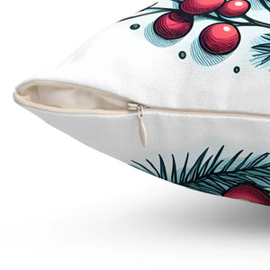 Spruce & Berries Polyester Square Pillow - Festive Flair - Dipaliz - Throw Pillows