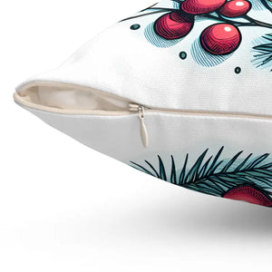 Spruce & Berries Polyester Square Pillow - Festive Flair - Dipaliz - Throw Pillows