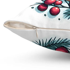 Spruce & Berries Polyester Square Pillow - Festive Flair - Dipaliz - Throw Pillows