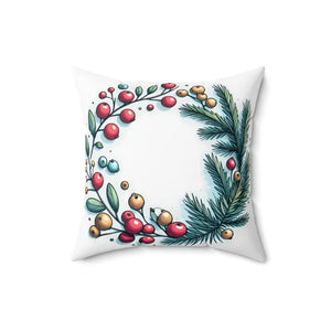 Spruce & Berries Polyester Square Pillow - Festive Flair - Dipaliz - Throw Pillows