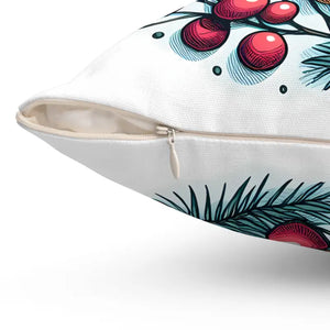 Spruce & Berries Polyester Square Pillow - Festive Flair - Dipaliz - Throw Pillows