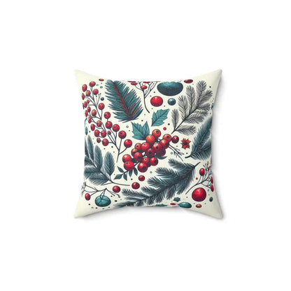 Add Holiday Sparkle with Christmas Berries Polyester Pillow - 14’’ × Home Decor