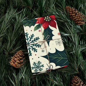 Holly Gift Wrap - Festive Detailed Leaves & Berries - Dipaliz - Wrapping Paper